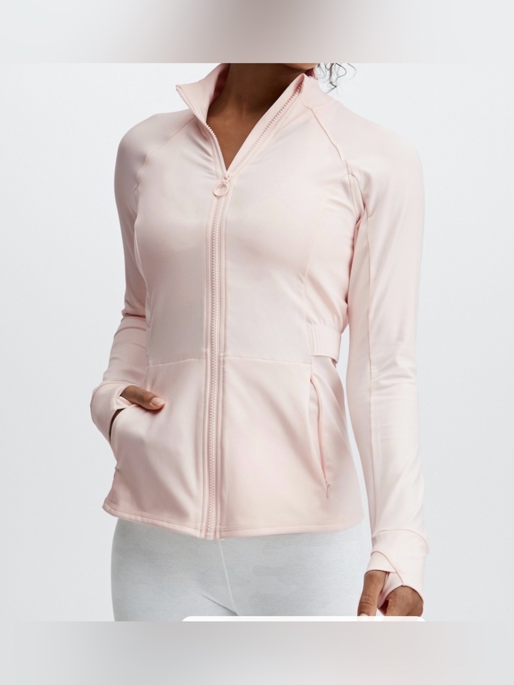 Fabletics Pale Blush Zip-Up Utility Jacket